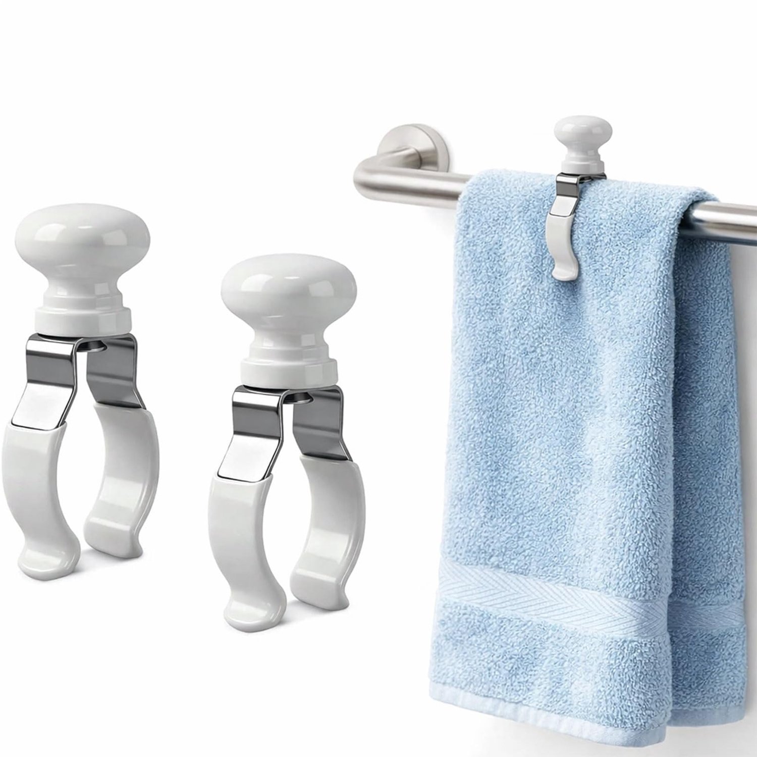 Set van 2 Metaal Handdoekklemmen voor Keuken en Badkamer