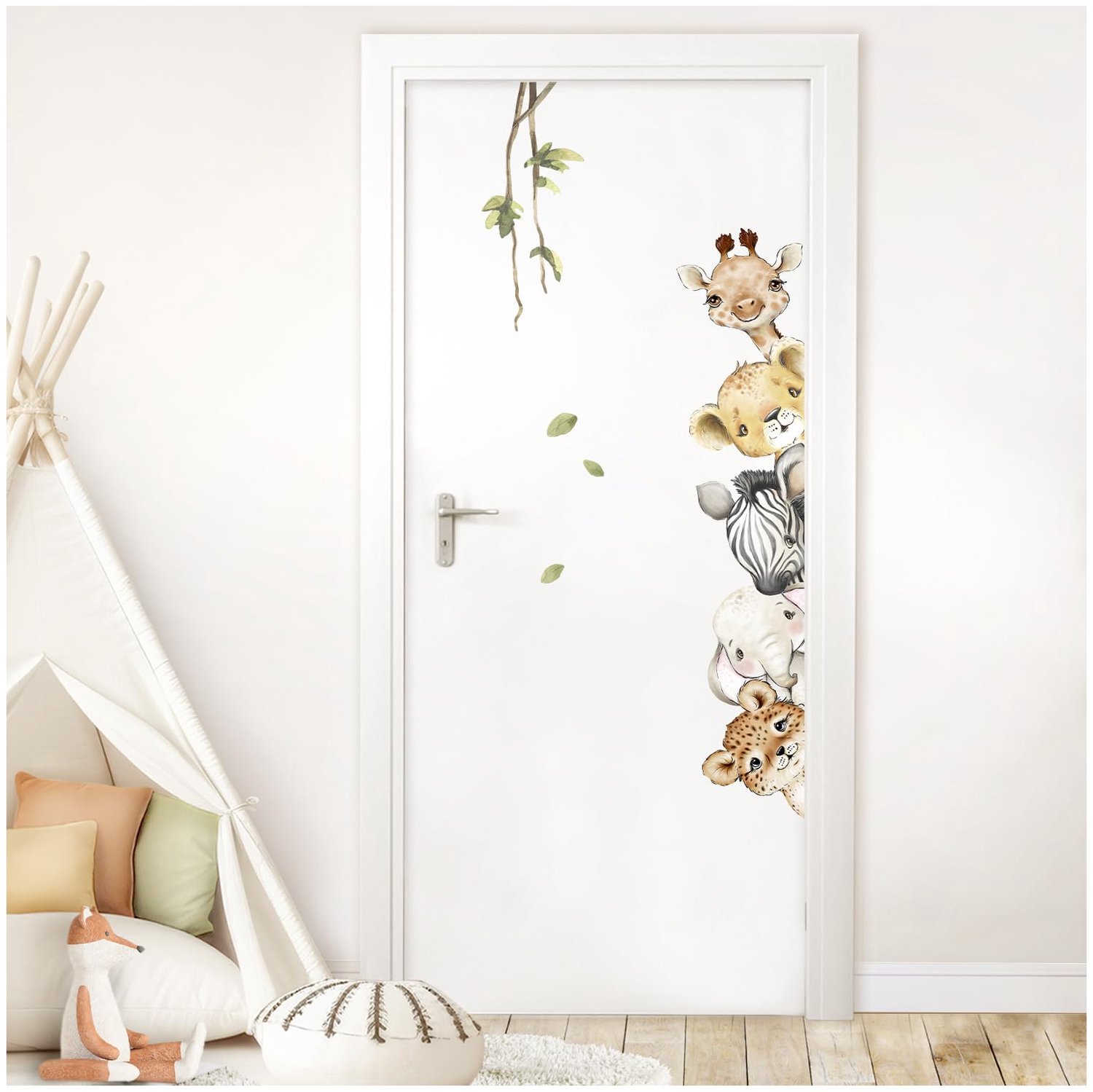 Wandsticker Jungle Dieren met Naam - Speelse Decoratie