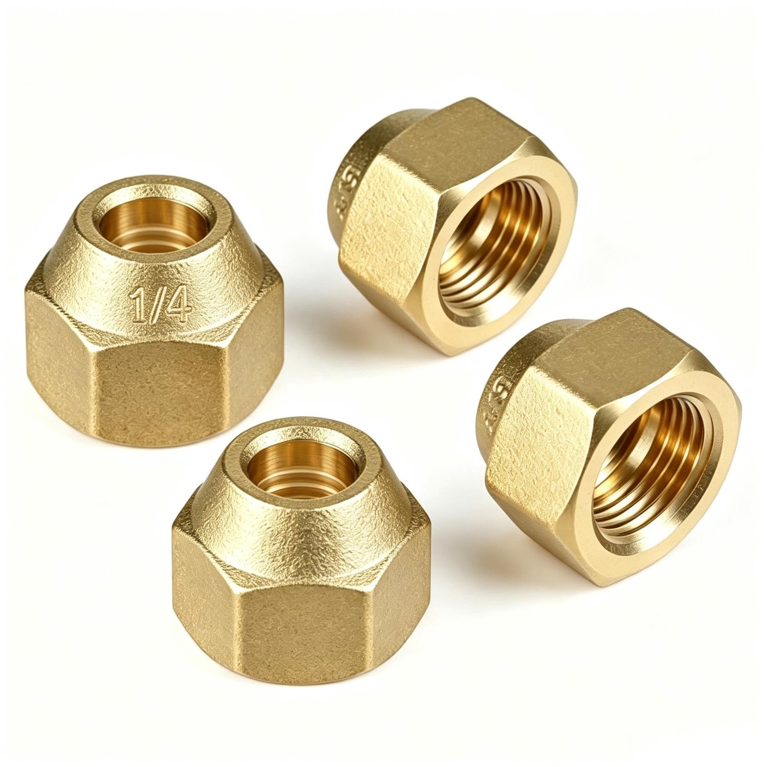 Set van 4 Wartelmoeren 1/4 Inch voor Koelmiddelleidingen