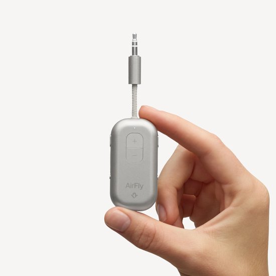 Twelve South AirFly Pro 2 Bluetooth Zender – Geniet van in-flight entertainment – Verbind 1 of 2 hoofdtelefoons via Bluetooth – 25+ uur batterijduur - Grijs — afbeelding 5