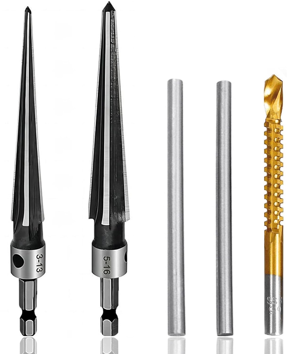 Set van 5 Conische Reamers met T-Handgreep