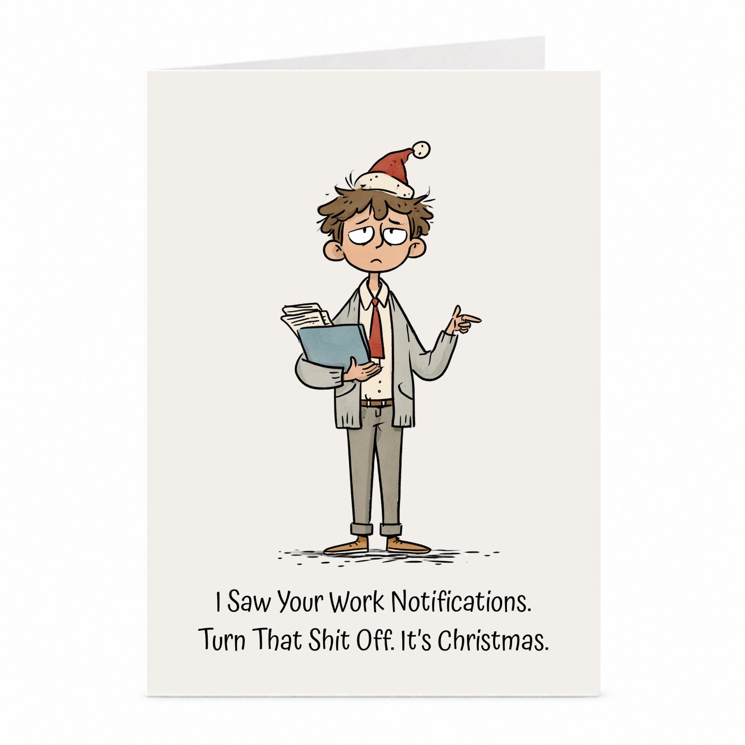 JustTheCardGuy Grappige kerstkaart - Werknotificaties - A6