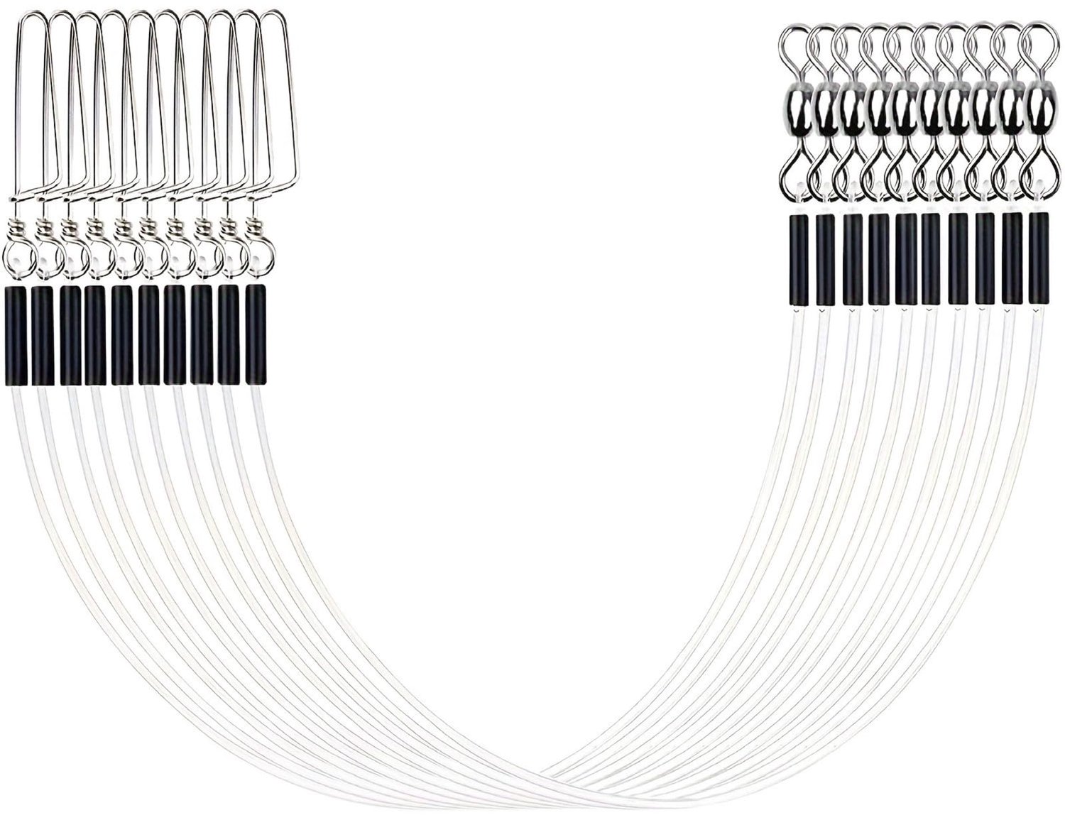 Fluorocarbon Leiderset - 12 stuks, 30,5 cm - Voor zoet- en zoutwatervissen