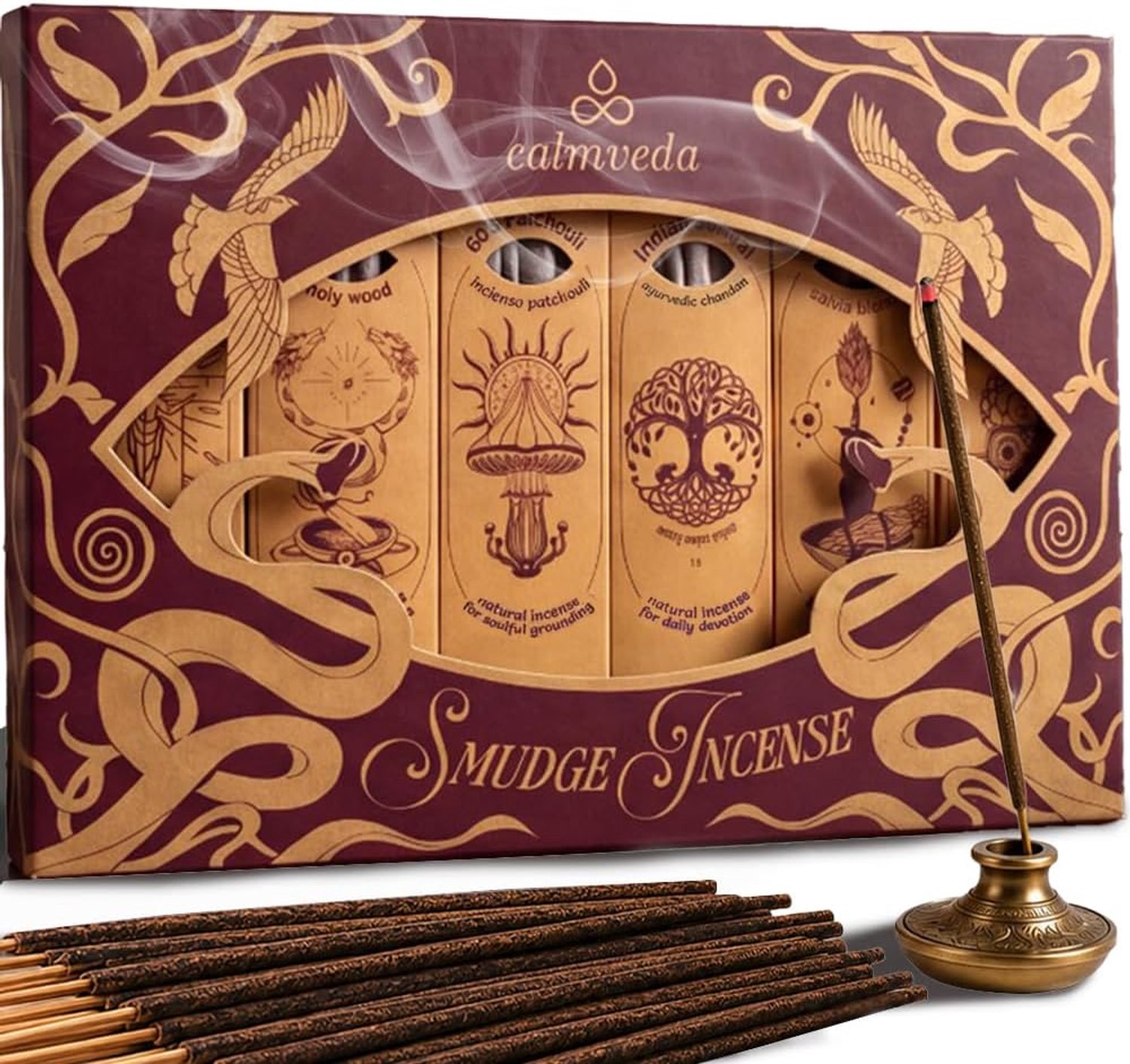 Wierookstokjes smudge kit - 72 stuks - gevarieerd pakket - energie reinigen en aarden - ServiceTopper