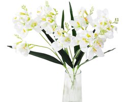 Set van 3 Kunst Bloemen Freesia Lelie Nepbloemen Wit voor Decoratie