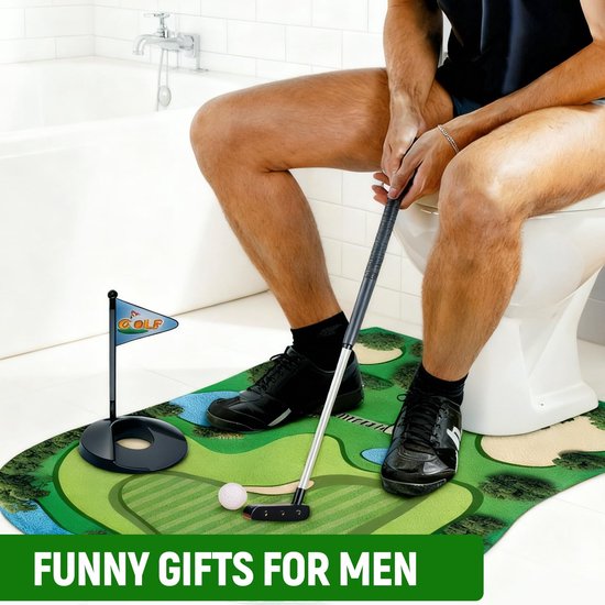 Mini Golfset voor het Toilet met Putting Mat en Golfballen — afbeelding 3