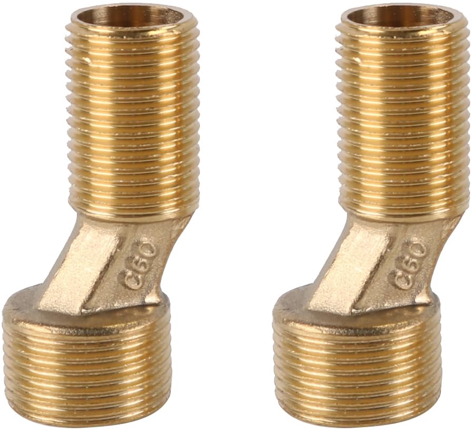2-Pack Messing Douchekraanadapters met Verstelbare Zwenkarmverlenging