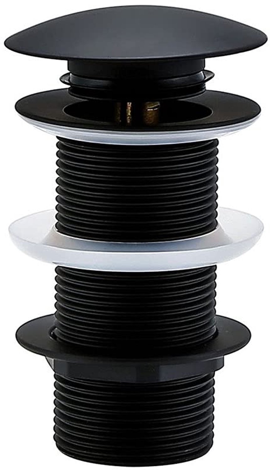 Pop-up Afvoerplug - Zwart Mat - 120mm - Inclusief Seals