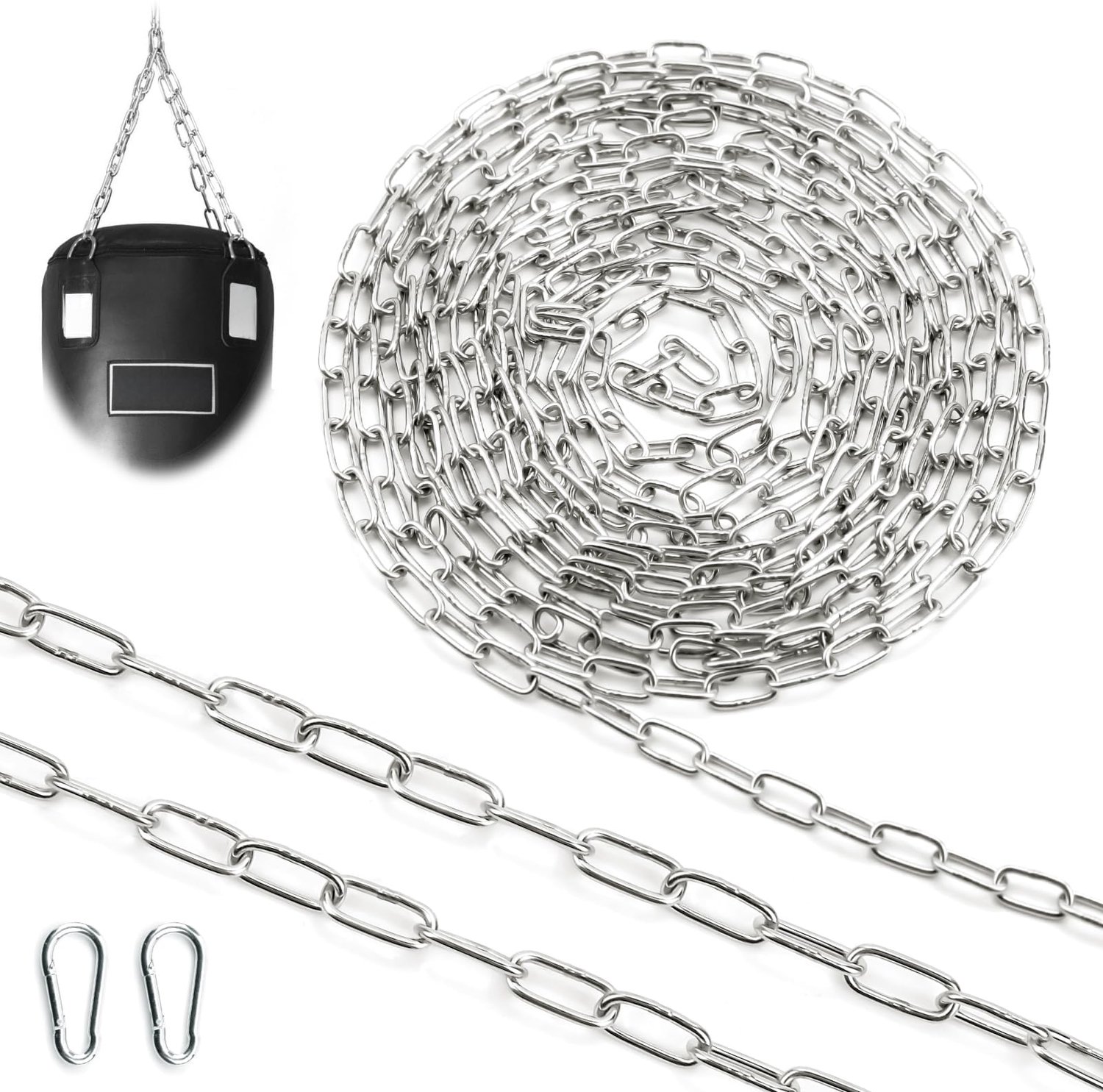 RVS Ketting 5 m met Carabiner