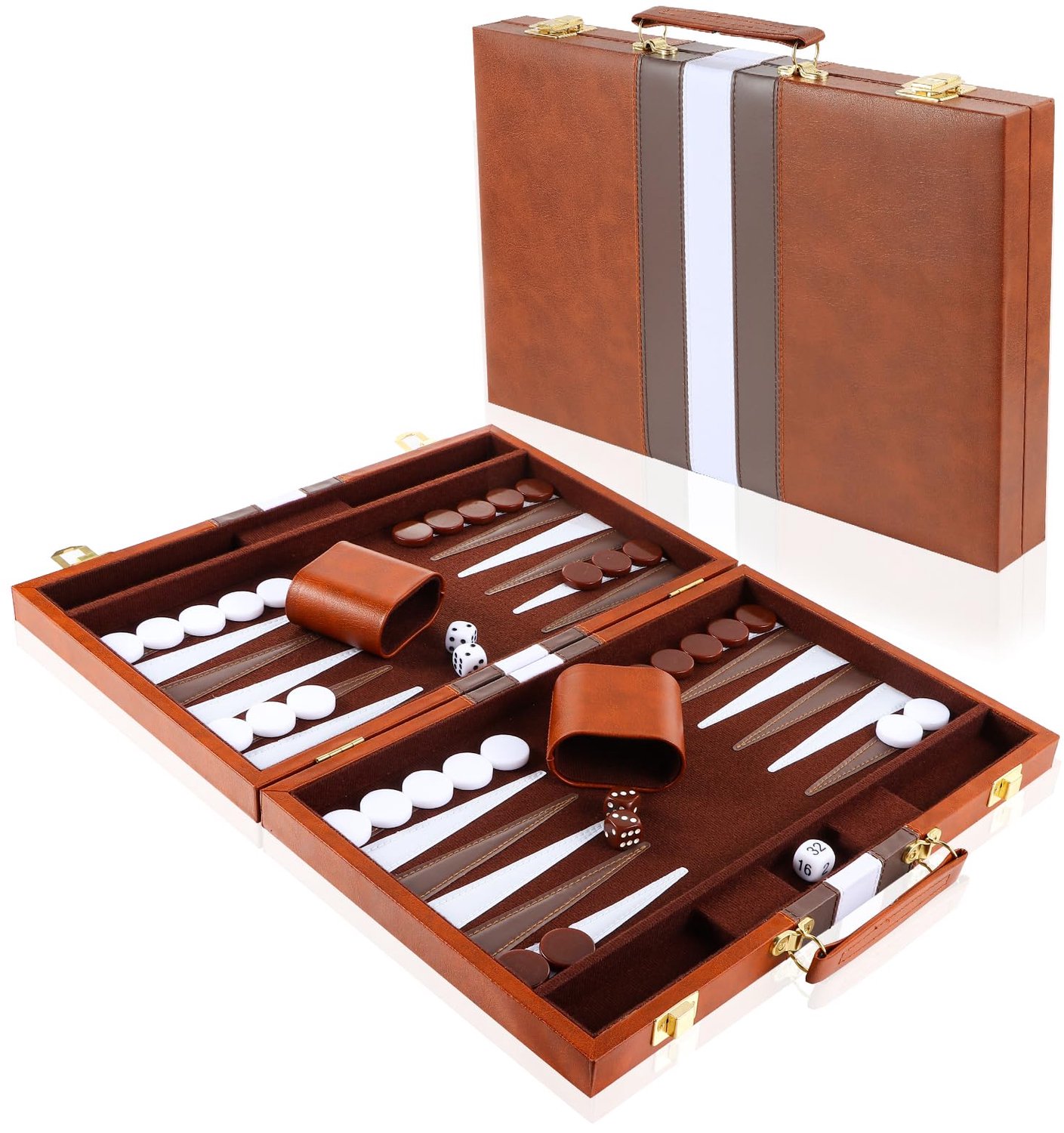 Draagbare Backgammon Set met Compleet Accessoires