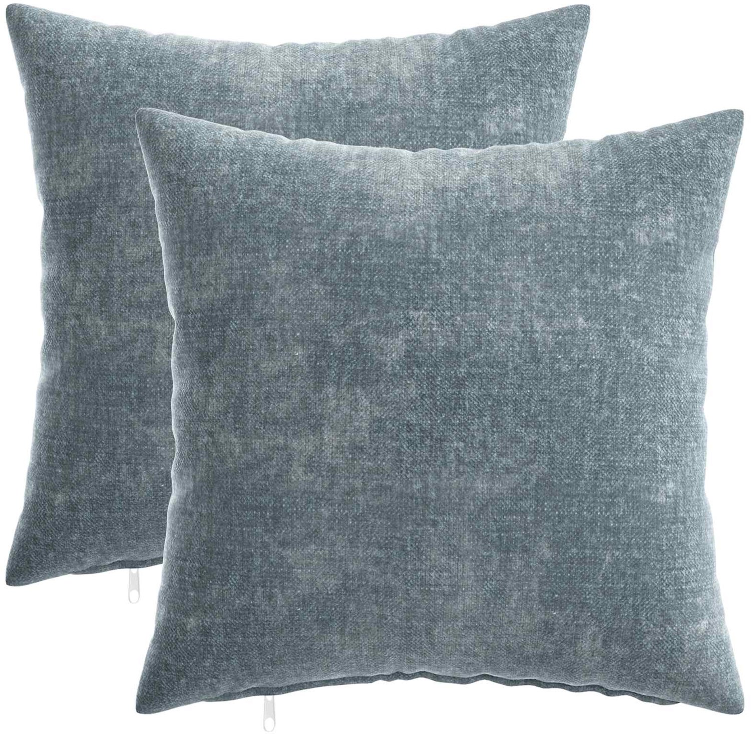 vidaXL Dekenkussen - 2 - st - HEERLEN - Lichtblauw - 35 - x - 35 - cm - Chenille - Stof