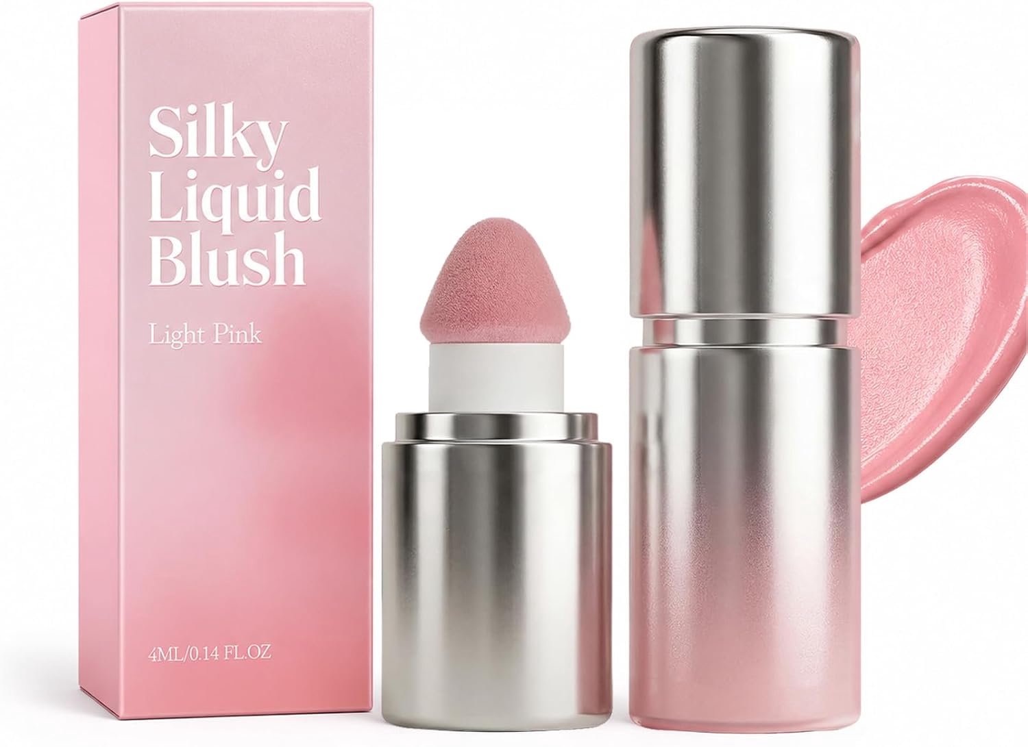 Blush, Jelly Texture Cream Blush met sponspunt, lichtgewicht, vloeibare rouge met gelei-textuur, romige blush met spons-applicator