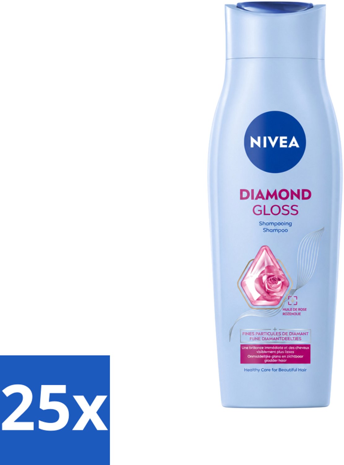 25 x Nivea - Shampoo - Diamond Gloss - 250 ml - Voordeelverpakking - 25 stuks