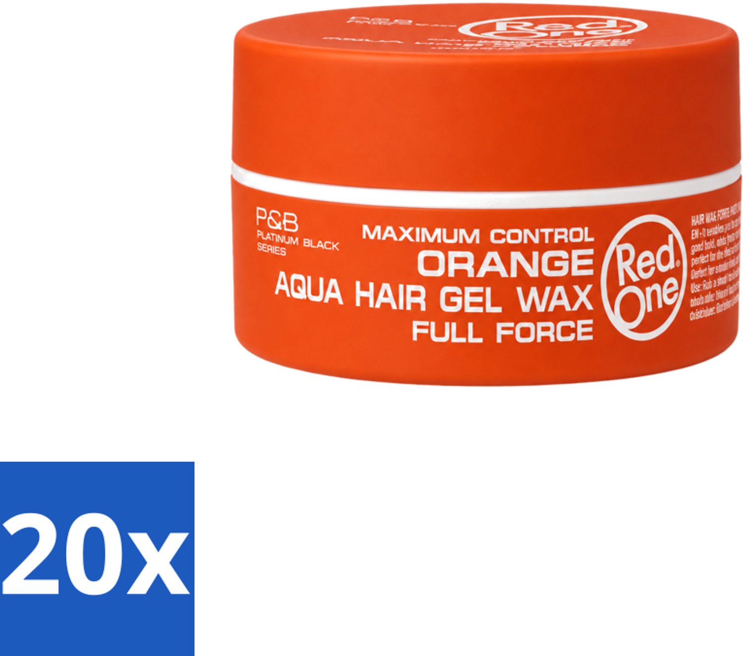 20 x Red One - Haarwax - Aqua Orange - Verfrissende Styling - Voor Sterke Hold & Glanzende Finish - 150 ml - Voordeelverpakking - 20 stuks