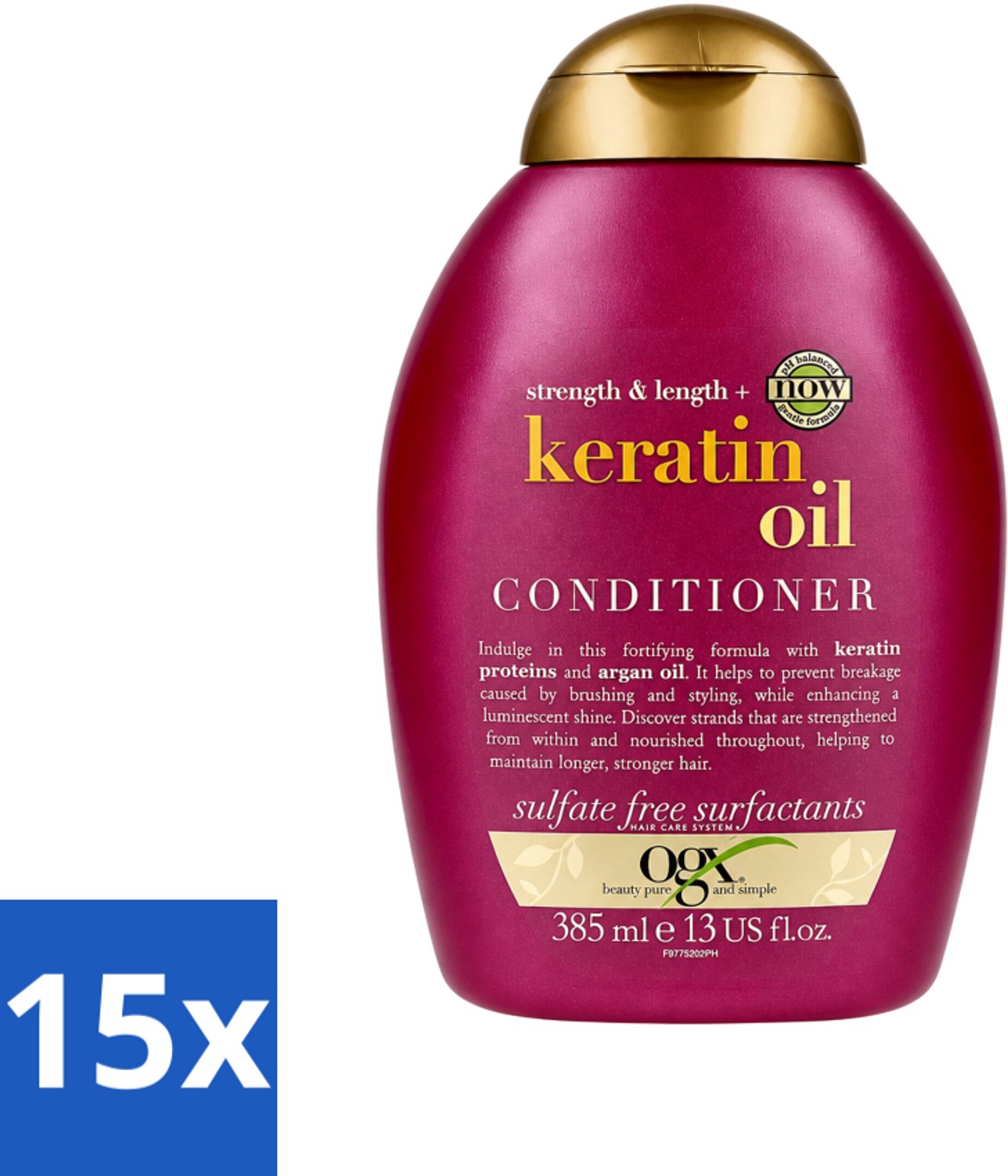 15 x OGX - Anti-Breakage Keratin Oil - Conditioner - Verstevigend - Voor Ieder Haartype - 385 ml - Voordeelverpakking - 15 stuks
