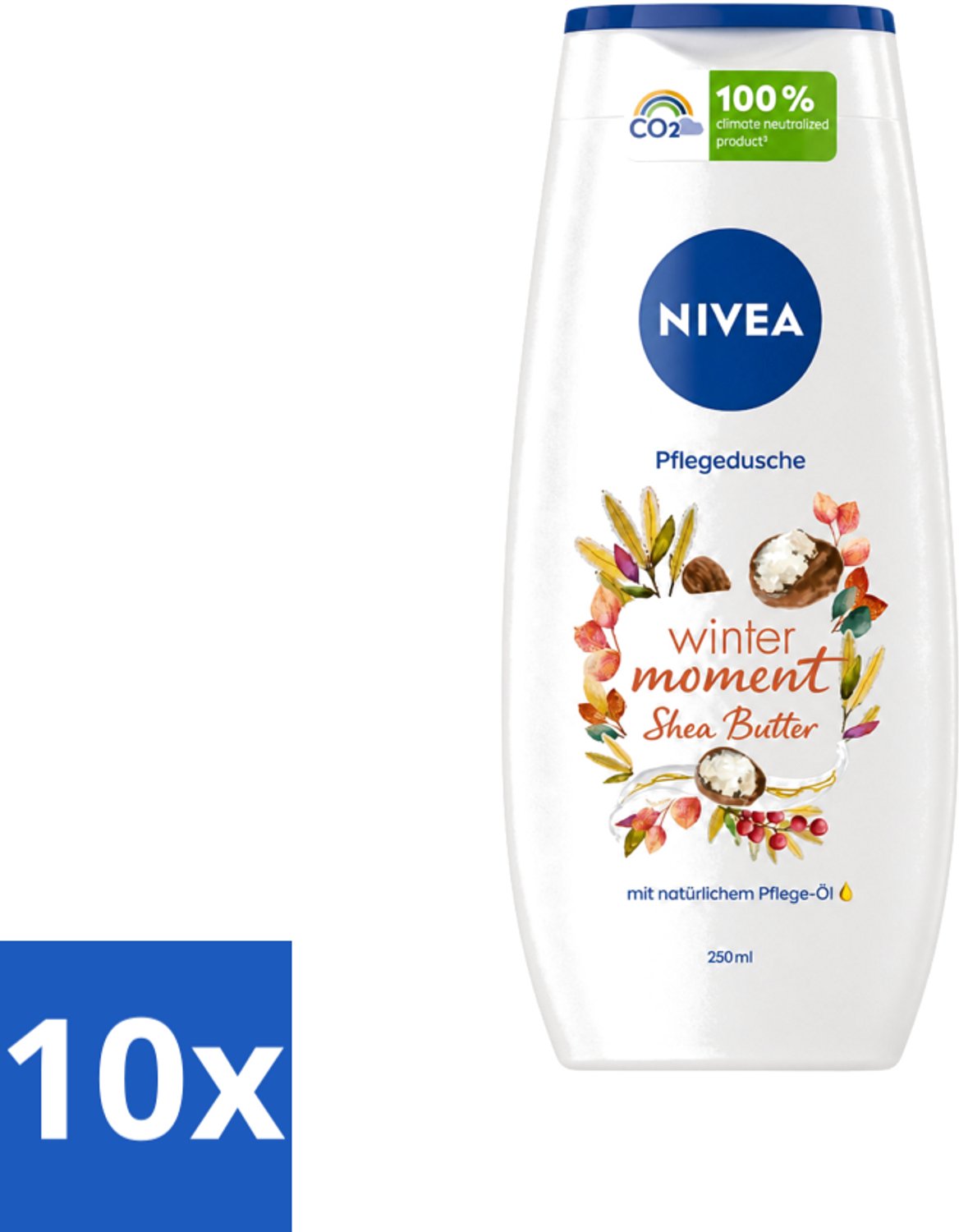 10 x Nivea - Douchegel - Winter Moment Shea Butter - 250 ml - Voordeelverpakking - 10 stuks