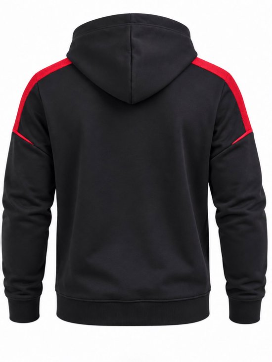Puma Porsche Essential Hoodie LS, heren, zwart-rood, maat M van PUMA. — afbeelding 2