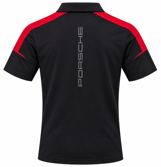 Puma Porsche Polo SS, heren, zwart-rood, maat M van PUMA. — afbeelding 2