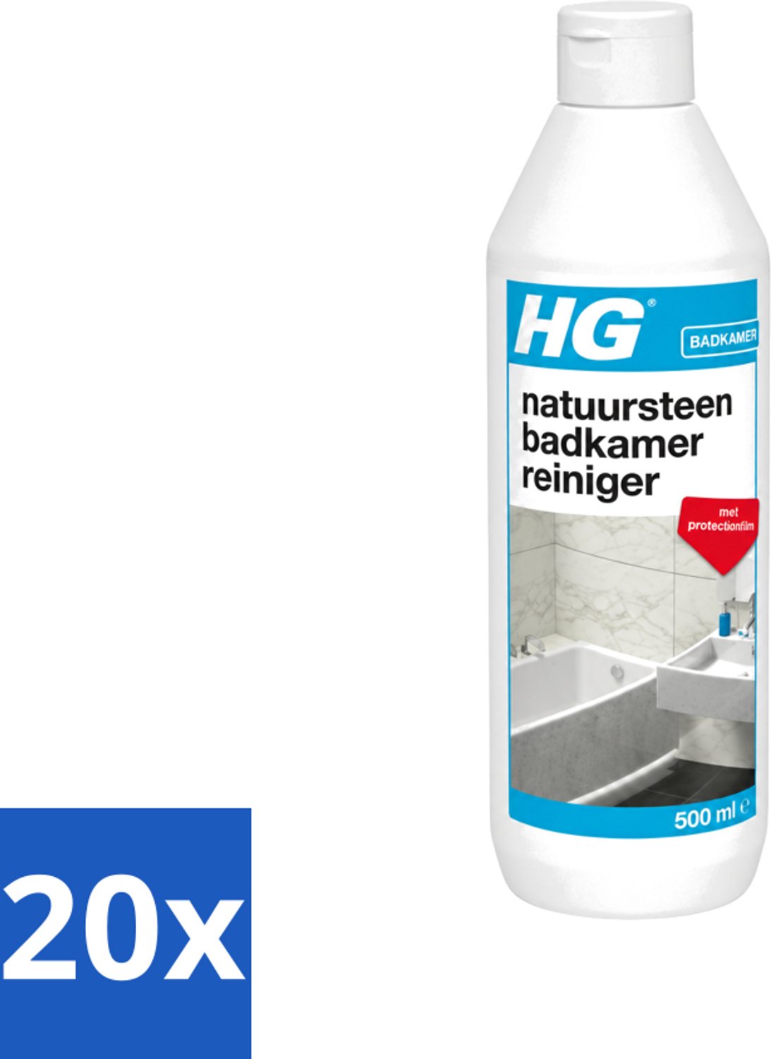 20 x HG - Natuursteen Badkamerreiniger - Beschermt & Reinigt - 500 ml - Voordeelverpakking - 20 stuks