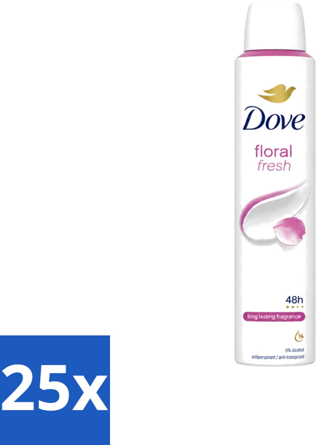 25 x Dove – Deodorant Spray – Floral Fresh – 200 ml - Voordeelverpakking - 25 stuks