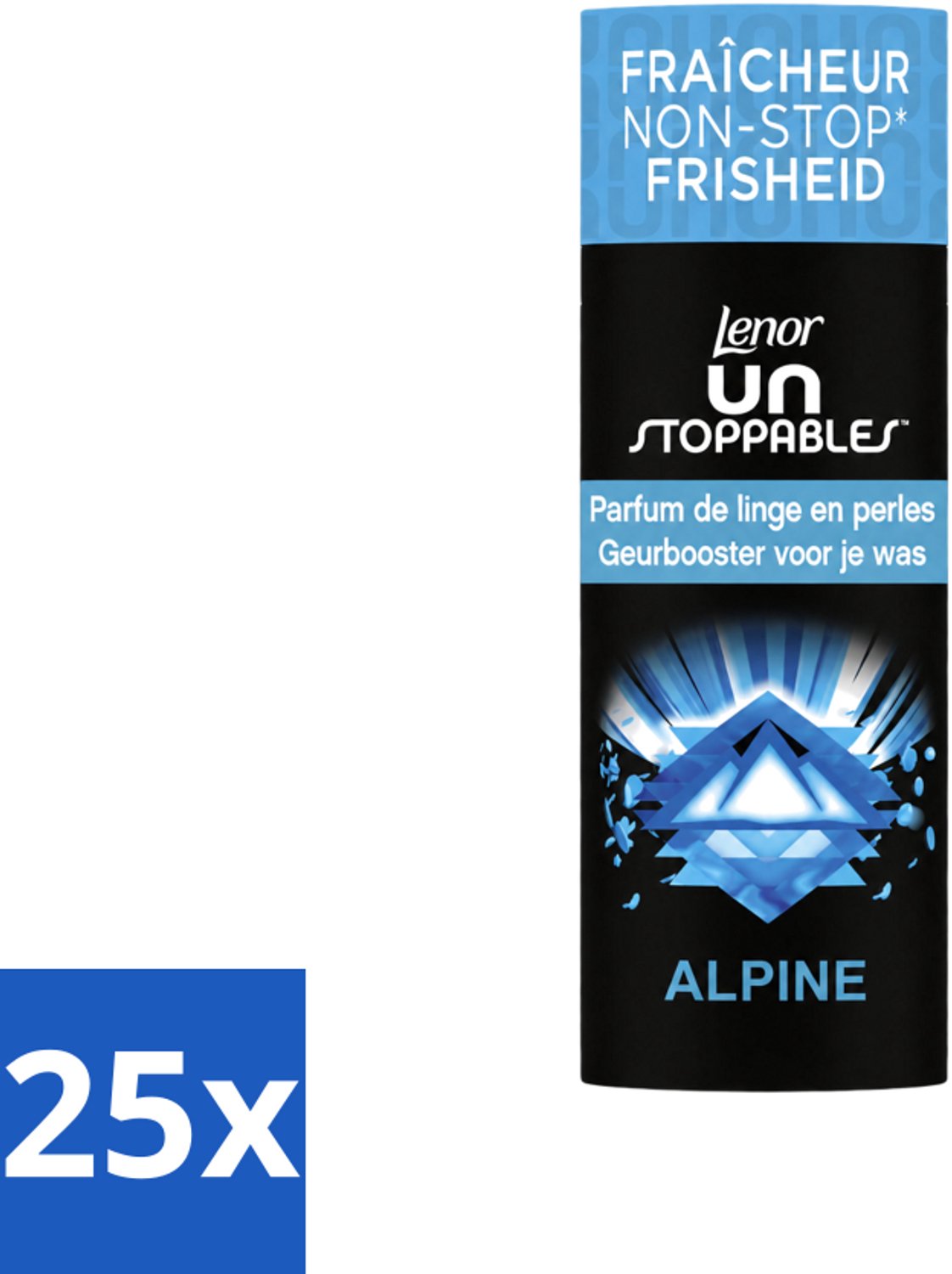 25 x Lenor Unstoppables – Geurbooster – Alpine – 19 Wasbeurten – 235 g - Voordeelverpakking - 25 stuks
