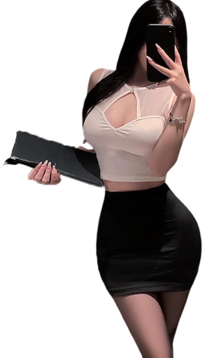 Sexy hip knuffelen rok cosplay vrouwelijke secretaresse uniform OL uniform verleiding nachtclub leraar ondergoed