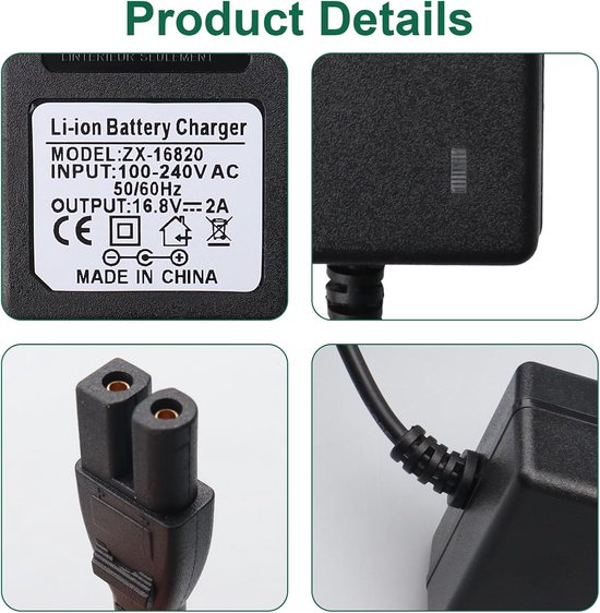 16,8 V oplader compatibel met Aiper Scuba S1/E1 draadloze robot, zwembadreiniger, oplader, compatibel met Aiper Scuba S1 E1, 14,4 V Li-ion batterij, draadloze robot, zwembadreiniger, 33,6 W adapter — afbeelding 3