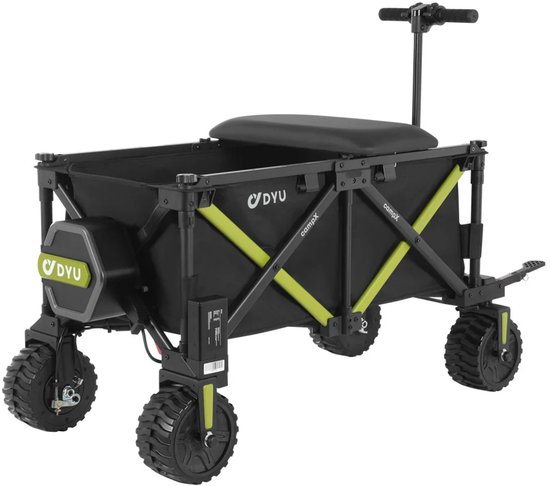 DYU CampX Elektrische Opvouwbare Transportwagen Bolderkar Inclusief ZenX Brake Disc Lock - Zwart - 350 kg Laadvermogen - 1200 W - 183 Liter — afbeelding 2
