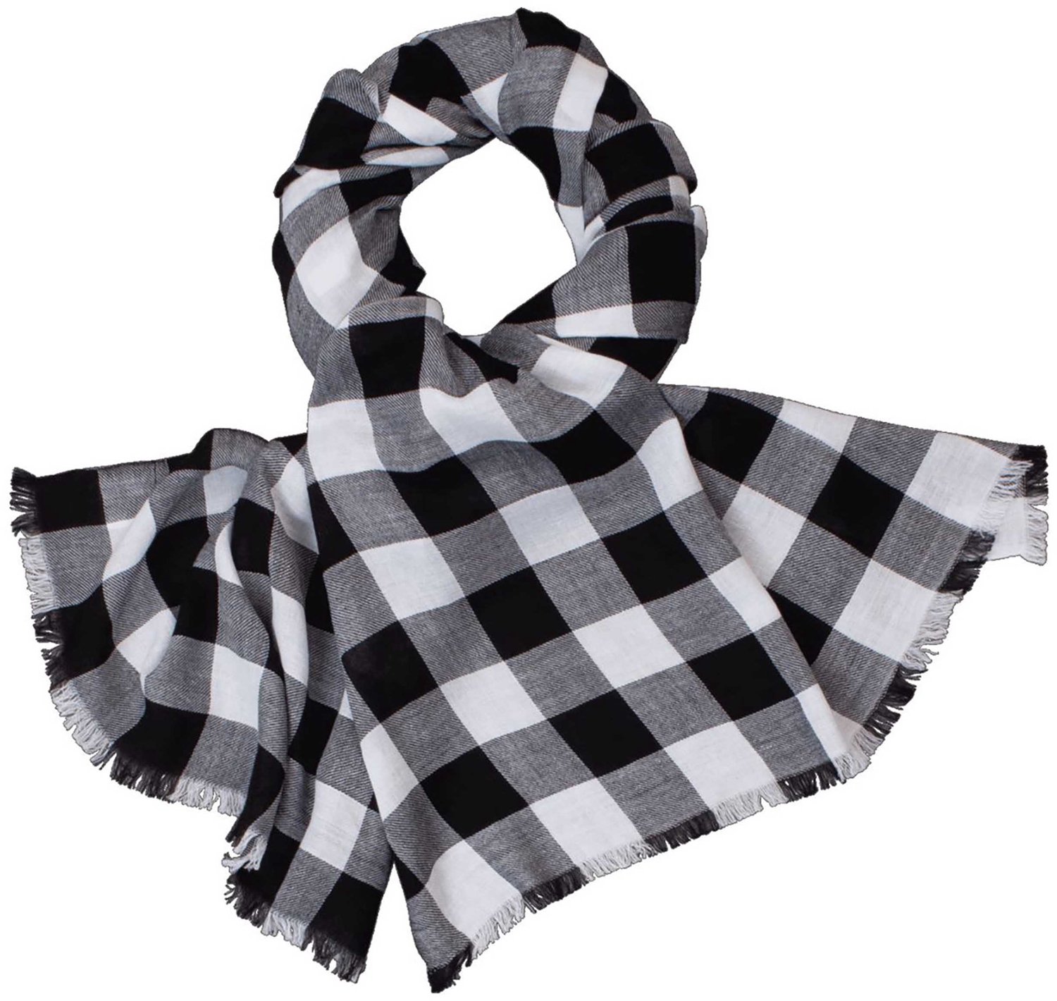 LINDENMANN dames sjaal - zwart geruit