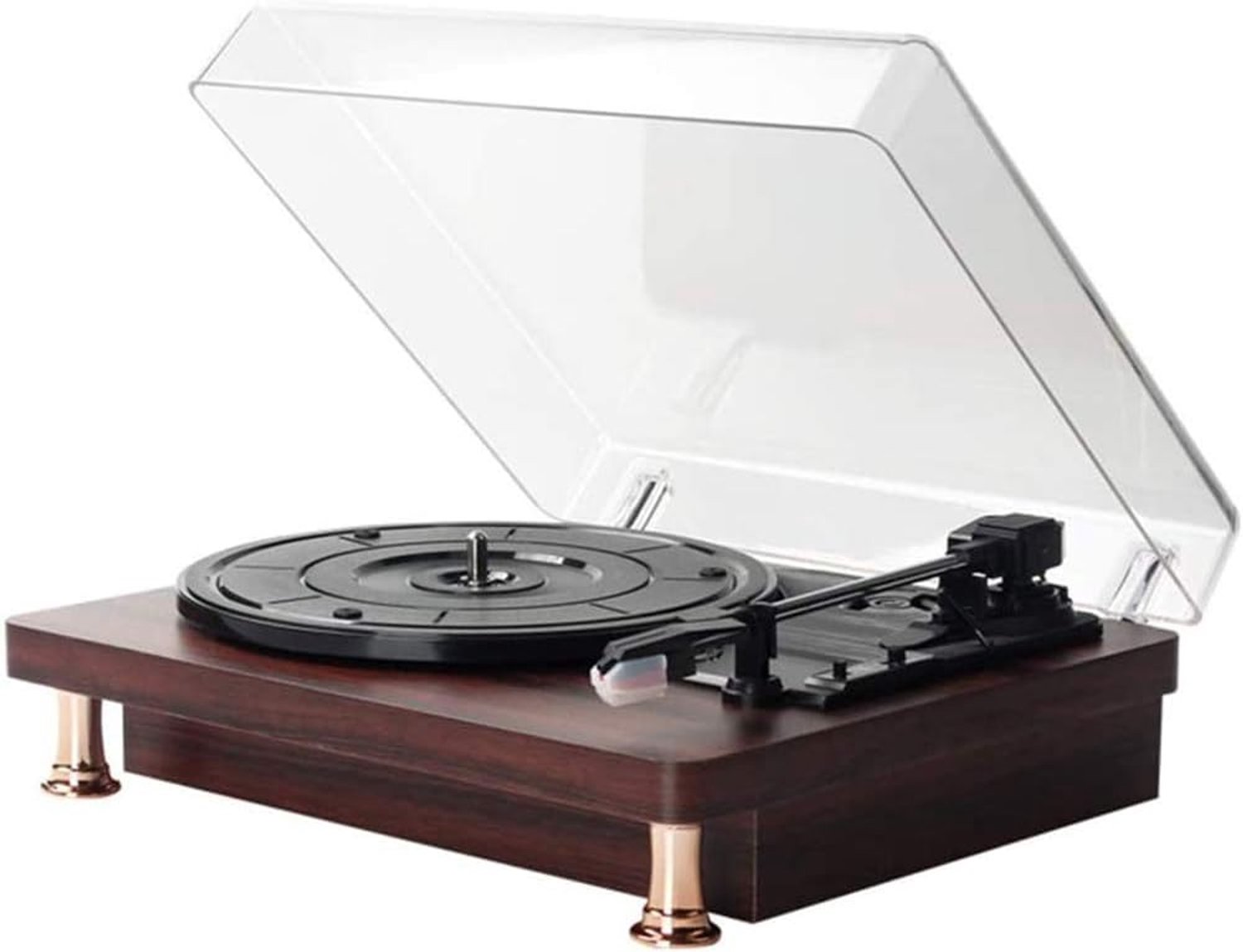 3 Speed Retro Vinyl Record Speler, Bluetooth Draaitafel met Stereo Speakers, Ondersteunt USB, Hoofdtelefoonaansluiting, MP3, Mobiele Telefoons Muziek Afspelen (Cool)