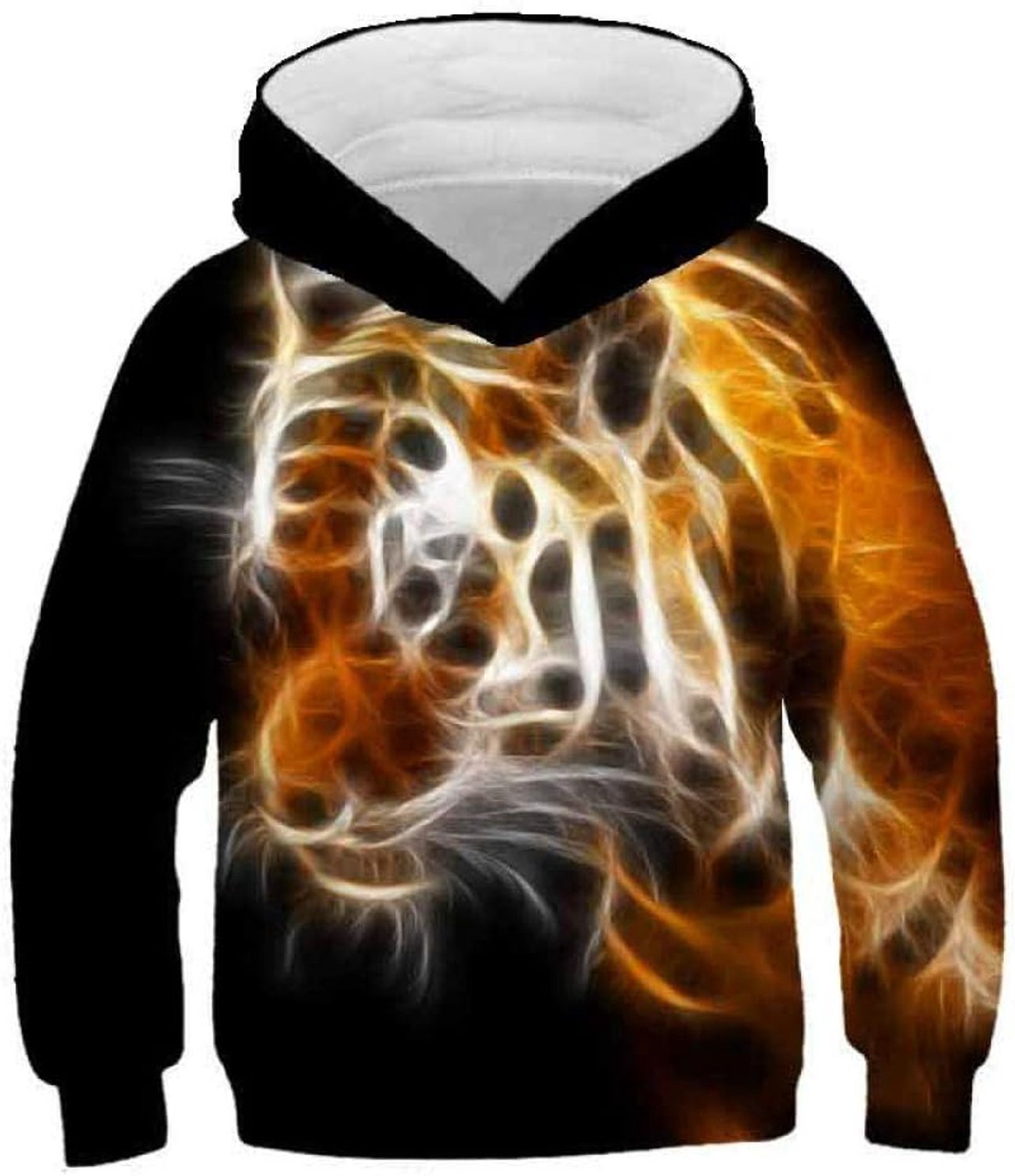 Hoodie 3D Print,3D Tiger Kids Hoodie Jongens Meisjes Dunne Sweatshirt Hoed Tijgerprint Tiener Jongens Meisjes Hoodie Trui