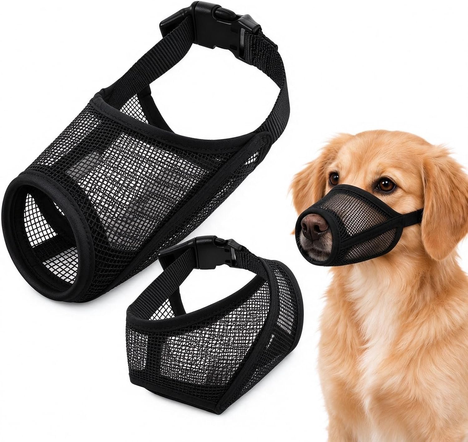 2 stuks muilkorf voor honden, ademend, muilkorf voor kleine