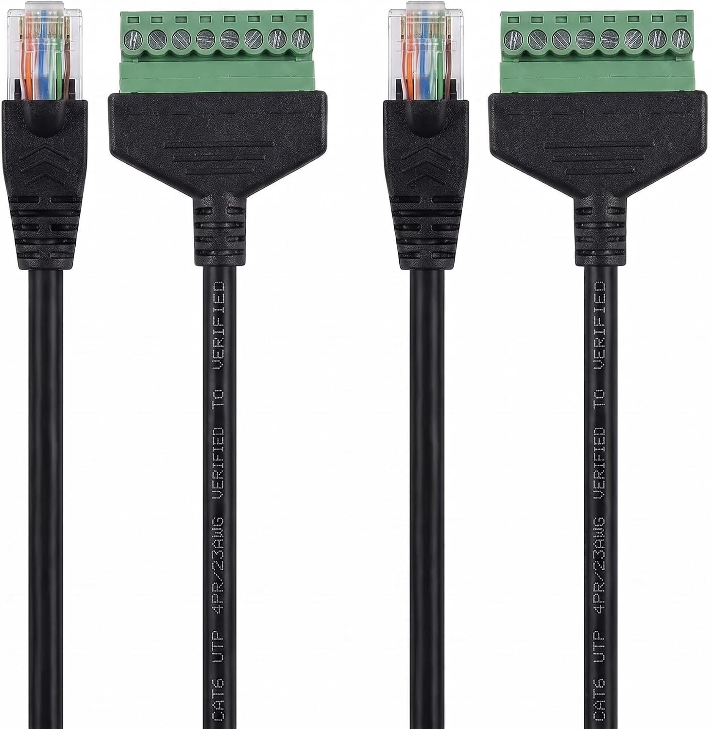 Mannelijk naar 8-Pin Schroefklem Adapter met Montagegaten - 2 Stuks
