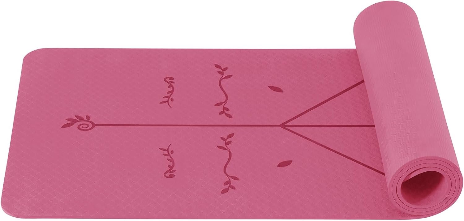 Gymnastiekmat, TPE, 6 mm, antislip, sportmat, fitnessmat, trainingsmat, pilates, mat, huidvriendelijk, ftalaatvrij, 183 x 61 cm, yoga, pilates, homegym workout
