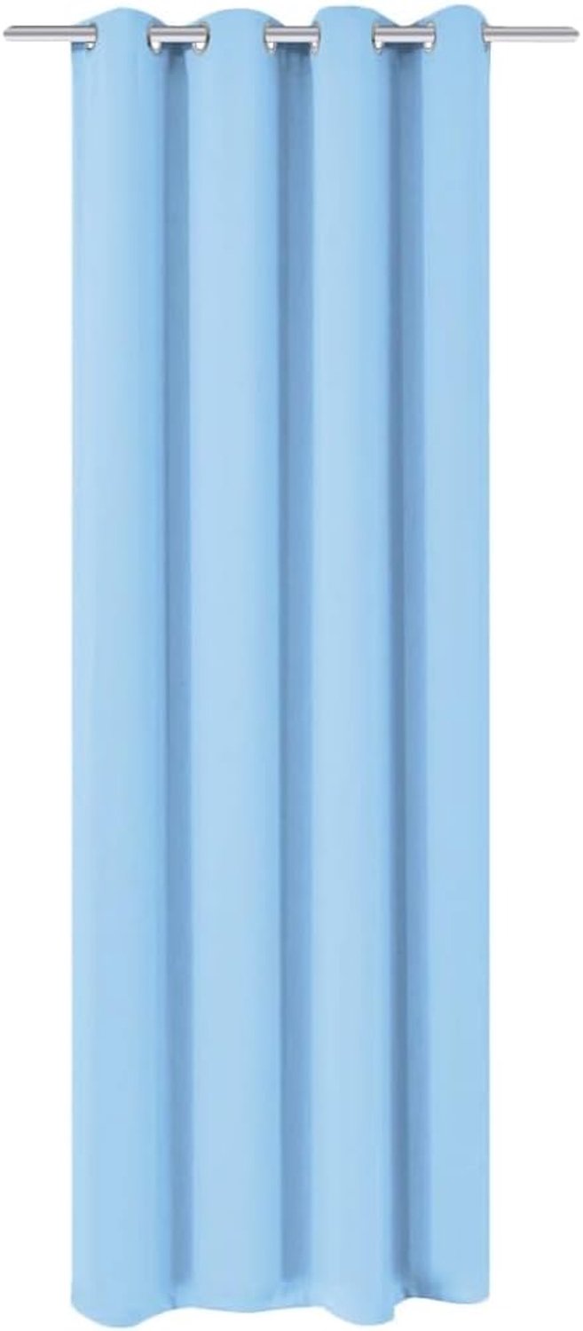 Verduisteringsgordijn met metalen ogen 270 x 245 cm turquoise, satijnen stof voor privacy en lichtbescherming, inclusief gordijnhouders