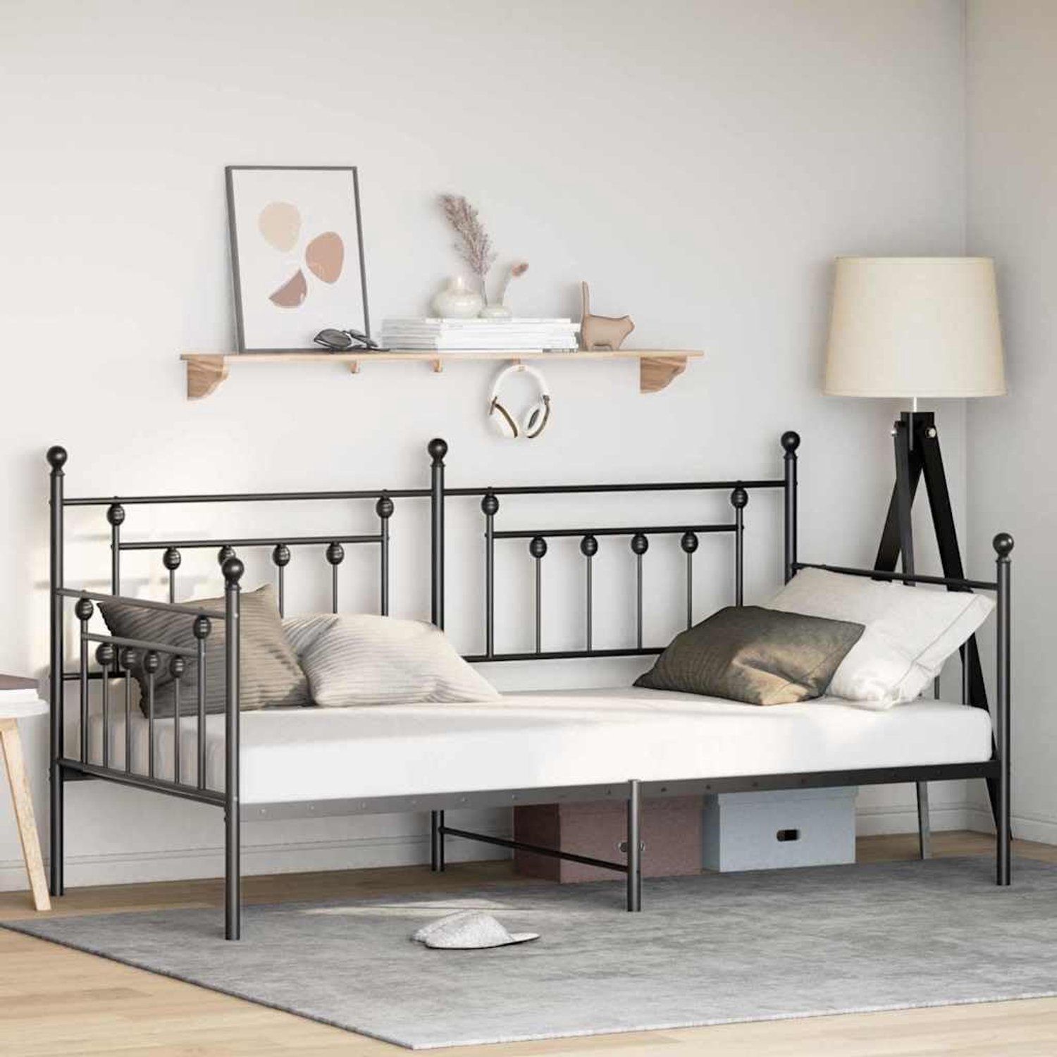 Dagbedframe moderne rechthoekige stijl Zwart 107 x 203 cm