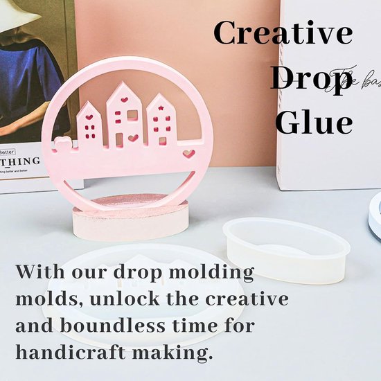 Mal voor huis, rond, gietvormen, siliconen huis, siliconen vormen, gietvormen, hittebestendig, herbruikbaar, ideaal voor woondecoratie en handwerk, cadeau voor doe-het-zelvers — afbeelding 5