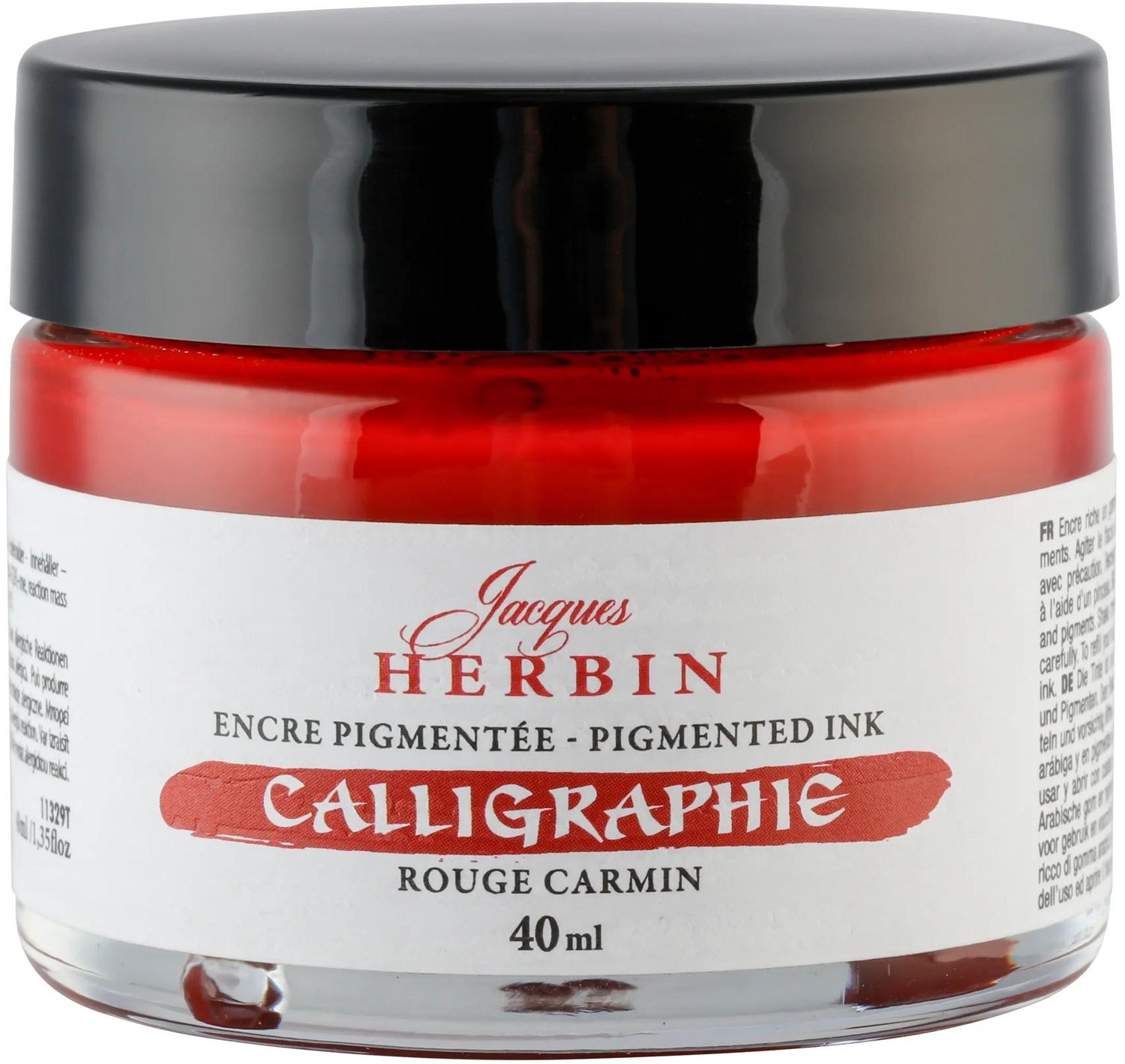 Jacques Herbin Kalligrafie Inkt – Gepigmenteerde Inkt voor Dip Pen en Kroontjespen – Karmijn Rood– 40 ml