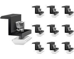 Set van 10 Zwarte Solar Panel Clips 30mm - Aluminium Bevestigingsmateriaal voor Zonnepanelen, Ideaal voor Camping en RV Daken