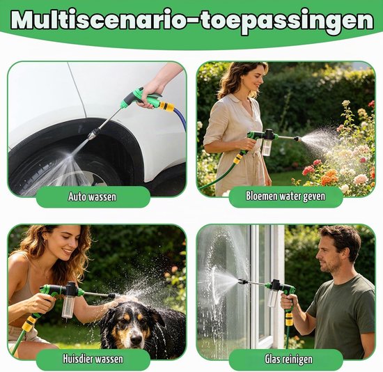 Hogedrukpistool Power Jet 2026, tuinpistool met messing mondstuk, metalen tuinwaterpistool, robuust, geschikt voor vele toepassingen in de tuin, terras (B) — afbeelding 5