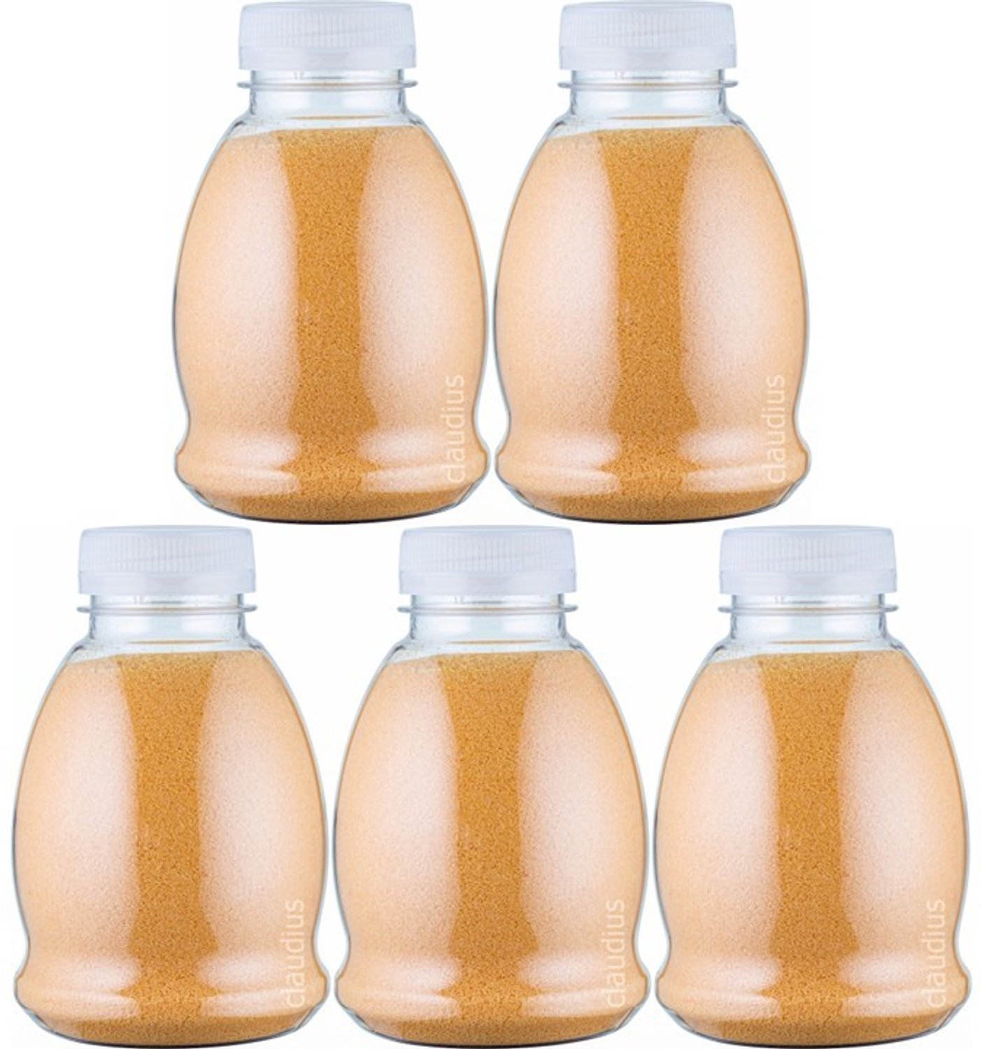 Claudius Scrubzout Appel-Kaneel - 375 gram - Fles met transparante dop - Set van 5 stuks - Hydraterende Lichaamsscrub - Body Scrub