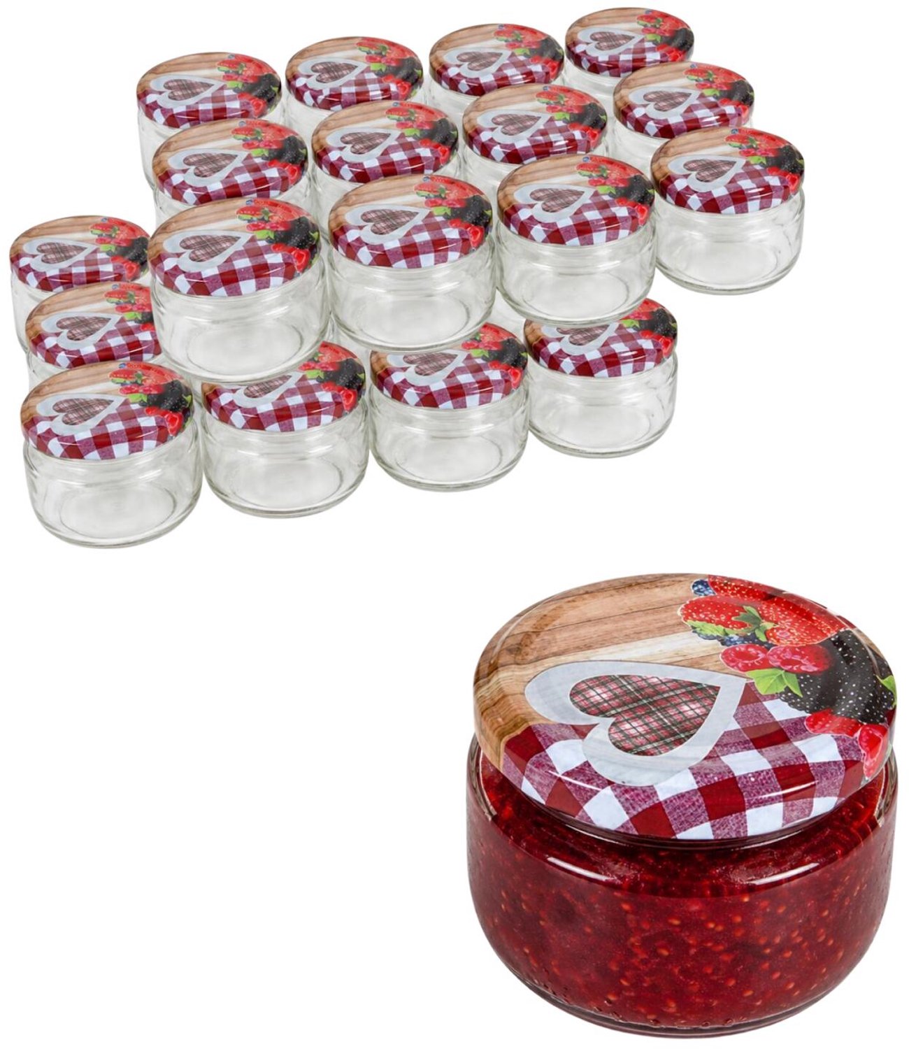 Alessandro Weckpotten / inmaakpotten Grandmas - 24x stuks - transparant - 140 ml - met draaideksel - glas - lege potjes - voedsel bewaren