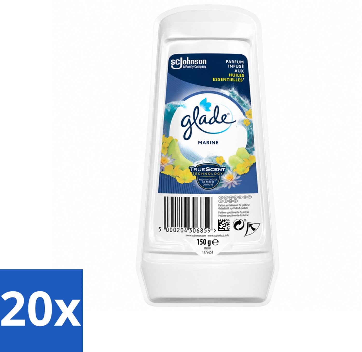 20 x Glade - Gel - Marine - 150 g - Voordeelverpakking - 20 stuks