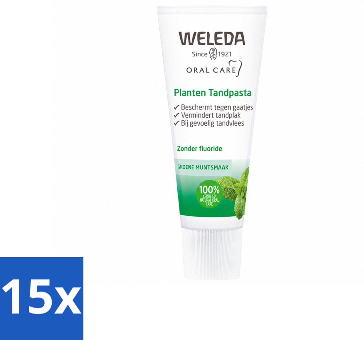 15 x WELEDA - Planten tandpasta - 75 ml - Voordeelverpakking - 15 stuks