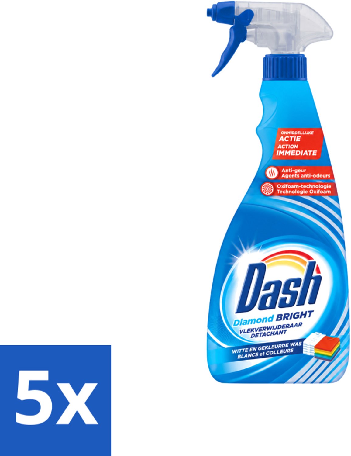 5 x Dash - Vlekverwijderaar - Vloeibaar - Krachtige Reiniging - 750 ml - Voordeelverpakking - 5 stuks