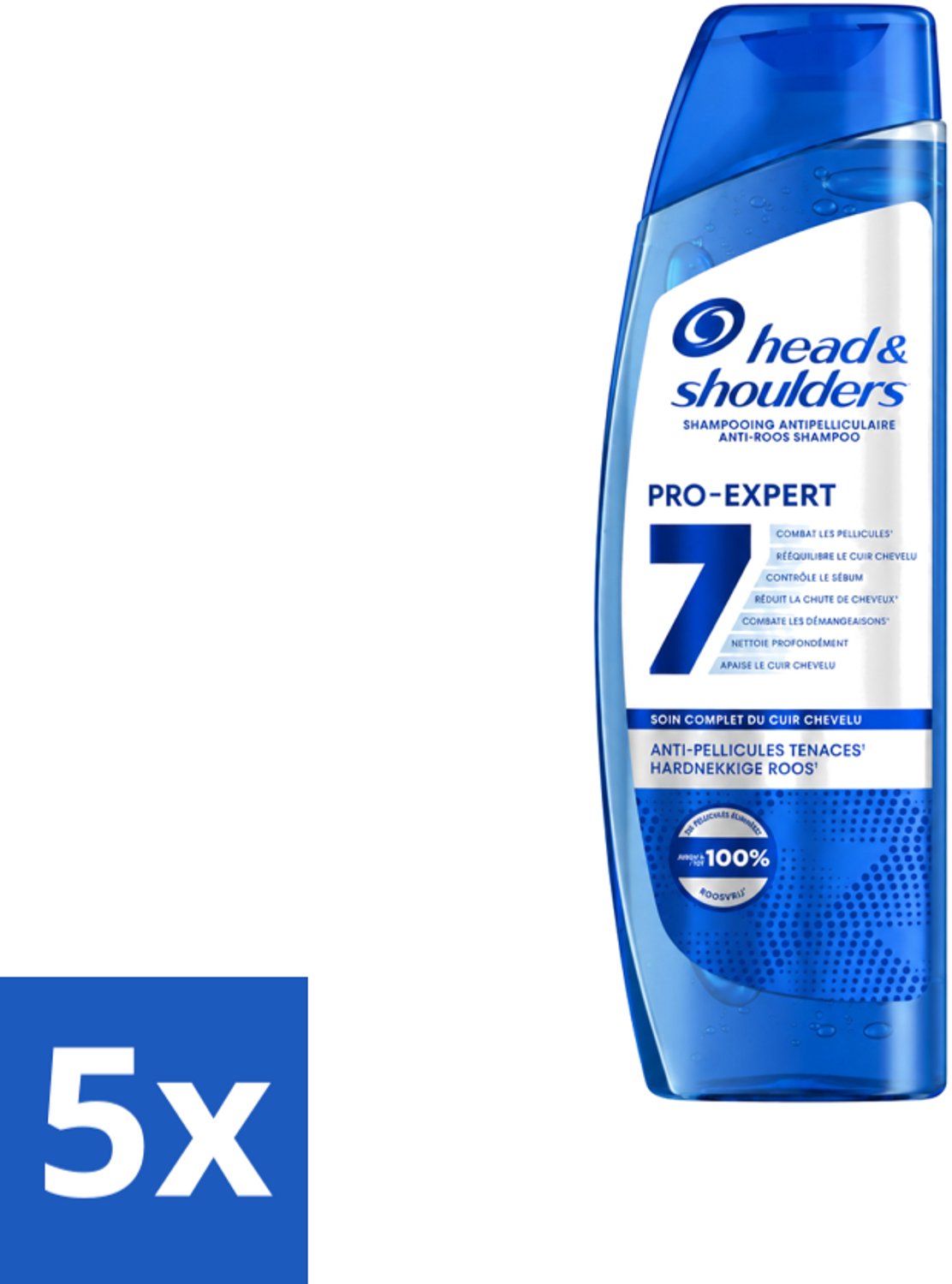 5 x Head & Shoulders - Shampoo - Pro-Expert 7 - Anti-Roos - 250 ml - Voordeelverpakking - 5 stuks