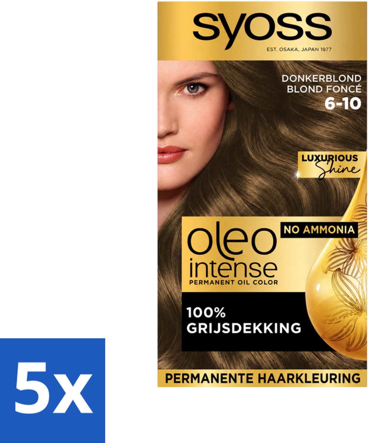 Syoss Oleo Intense - Haarverf - 6-10 - Donkerblond - 115ml x 5