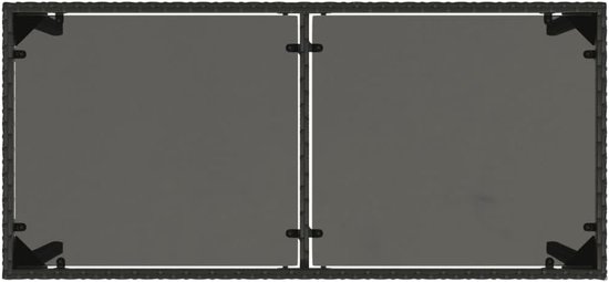 Tuintafel met glasplaat, zwart, 115 x 54 x 74 cm, polyrotan PE-vlechtwerk, stalen frame voor terras, tuin, buiten — afbeelding 5