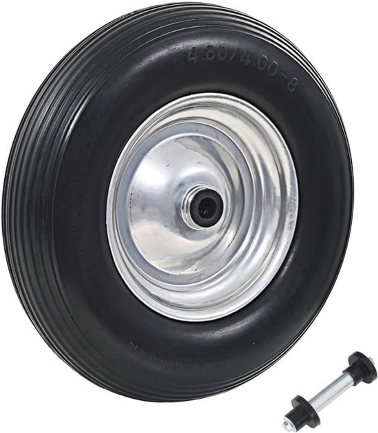 Set vervangingswielen - Stevige banden - Voor transportkarren - Volledig PU-elastomeer - 260x85mm