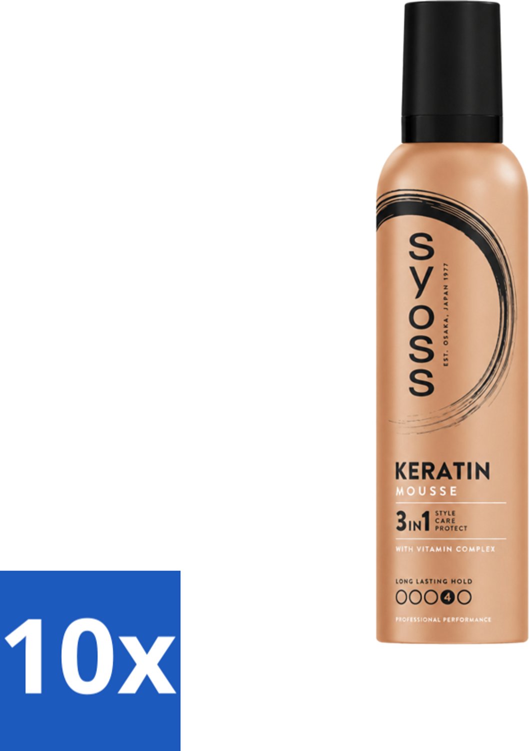 10 x Syoss - Keratin - Haarmousse - Versterkt Haarvezels - 250 ml - Voordeelverpakking - 10 stuks